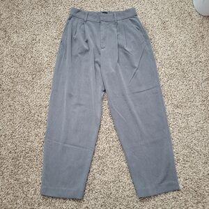 Gap 365 High Rise Taper Pants Trousers Gray Grey Pleated Brushed Twill Size 6